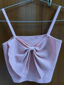 Cute Pink Bow Crop Top