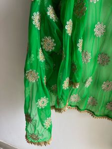 Brand new designer heavy embroidered Green Dupatta