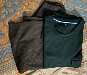 super material Men's Ribbed T-Shirt Set round neck