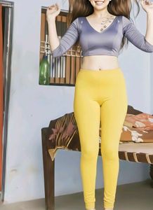 Yellow Cotton Leggings