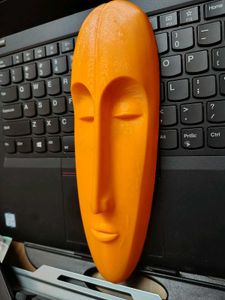 Orange Tribal Mask Home Decor