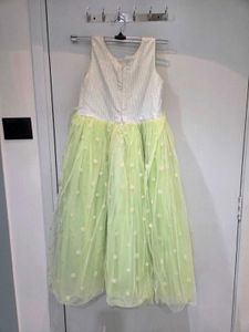 Sparkly White &amp; Lime Green Party Dress