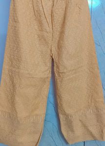 Embroidered Chicken Cotton Palazzo Pants