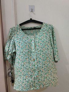 Chic Leaf Print Tunic Top
