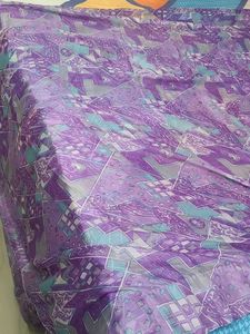 Purple Geometric Print Saree