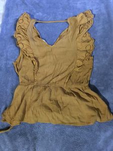 Flowy Mustard Yellow Ruffled Top