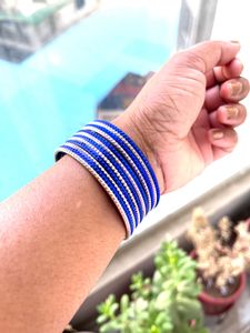 White And Blue Bangles
