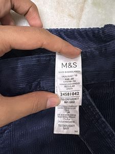 Velvet Navy Blue Cropped Pants