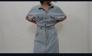Light Wash Denim Shirt Dress