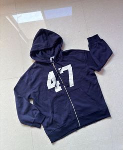 Navy Blue Zip-Up Hoodie