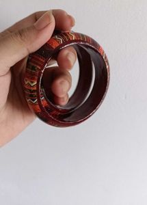 Boho Chic Patterned Bangles (Set of 2)