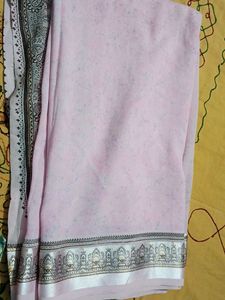 Beautiful Beige4 Crepe Saree