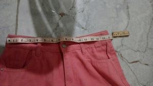 Pink Wide Leg Denim Jeans