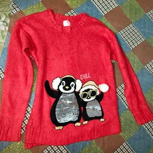 Cute Penguin Sequin Sweater