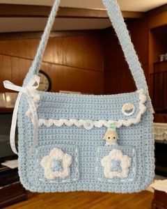 Handmade Crochet Pink Sakura Bag