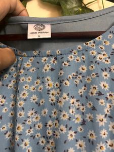 Blue Floral Print Maxi Dress