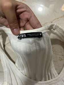 White Ribbed Tank Top