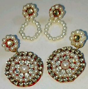 Modern unique Eyer rings 2 pair different size.