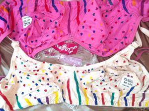 Combo of Heart Print Bra Set