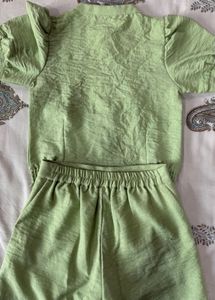 Green Embroidered Kurta Set