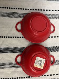 Set of 2 Red Soup Bowls