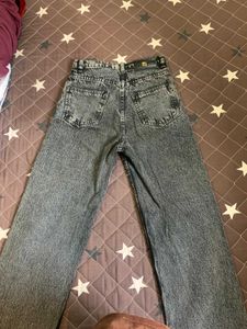 Denim Jeans with Floral Applique