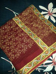 Elegant Maroon Embroidered Dupatta/Scarf