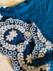 Stylish Embroidered Navy Blue Top