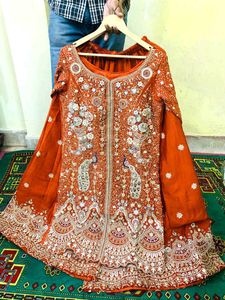 Designer Orange Embroidered Kurta Set