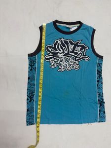 Blue Graffiti Sleeveless T-Shirt