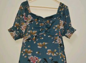 Floral Print Square Neck dress