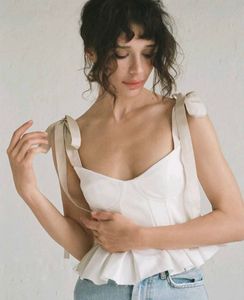 Elegant White Peplum Corset Top
