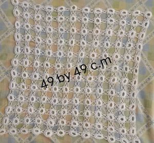 Handmade White Crochet table cover