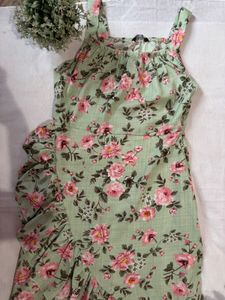 Floral Print Ruffle Midi Dress