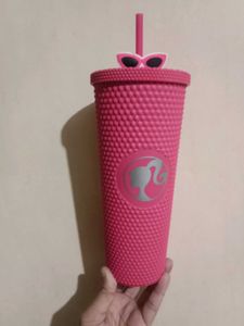 Barbie Pink Studded Tumbler with Straw