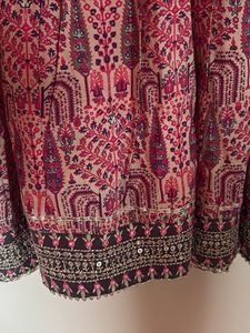 Embroidered Tiered Cotton Kurta