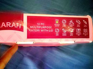 Borosil Larah 12 PC Katori Set with Lid