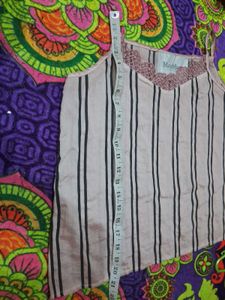 Striped Lace Trim Cami Top