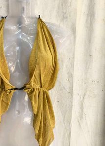 Sparkly Gold Halter Bikini Top