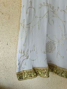 White Kurta with Gold Embellishments