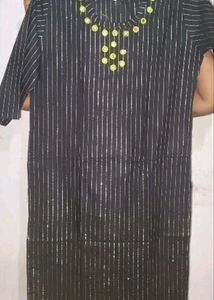 BrandNewElegant BlackSequined Kurta with LightGr