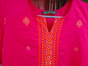 Embroidered Dobby Kurta With Pant