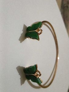 Elegant Green Butterfly Cuff Bracelet