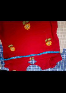 Red boutique stitched pajami suit in L size