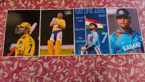 MS DHONI WALL POSTERS . 4PCS