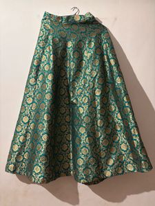 Stunning Teal &amp; Gold Brocade Lehenga Choli