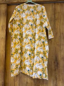Yellow Floral Print Kurta