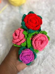 Crochet Flower Hair Tie