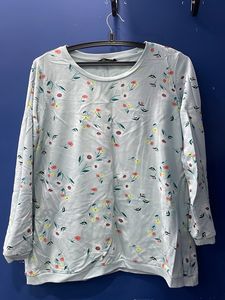 Floral Print Light Blue Sweatshirt