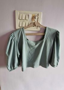 Cute Ruched Puff Sleeve Top